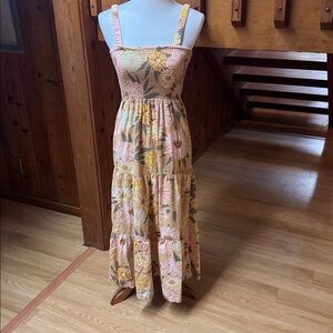 Roxy juniors XS Sunnier Shores Printed Maxi Dress Floral Maxi Dress